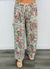 Floral Denim Wide Leg Cargo Pants (Reg.)