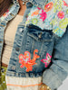POL Washed Denim Floral Fantasy Button Up Jacket (Reg.)