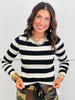 Striped Fitted Sweater Top (Reg.)-4 Colors