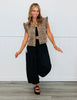 Tan Leopard Ruffle Detailed Vest (Reg.)
