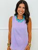 Lavender Rhinestone Sleeveless Blouse (Reg. and Plus)