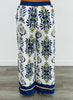White/Navy Medallion Print Pants (Reg & Plus)