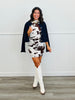 Brown Cow Print Knee Length Fitted Dress (Reg.)