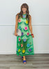 Queen Of Sparkles Green Cinco Flowers Mesh Midi Dress (Reg. & Plus)