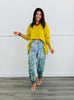 POL Blue Denim Embroidered Flowers Jogger Pants (Reg.)
