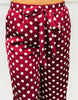 Burgundy/Cream Silk Satin Polka Dot Pants (Reg & Plus)