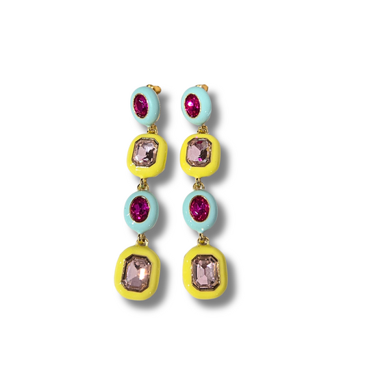 Anna Ava Inset Stone Earring