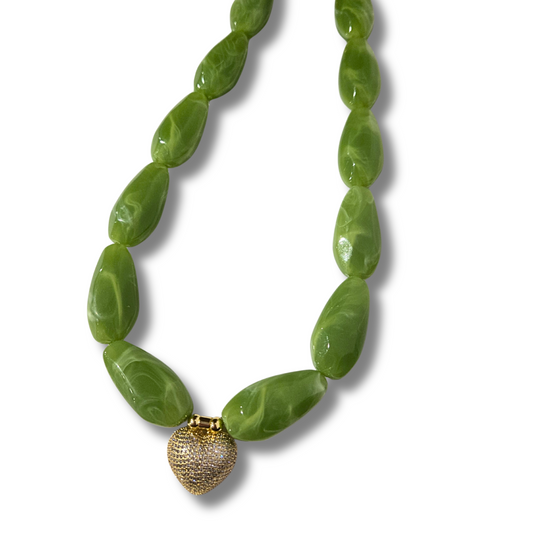 Jaded Love Open Heart Pendant Necklace