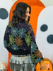 Queen Of Sparkles Black Multi Spiderweb Button Up Sweater (Reg. and Plus)