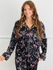 Bow Printed Button Up Pajama Top (Reg.) - 2 Colors