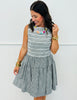 Black Gingham Sleeveless Mini Dress (Reg. and Plus)