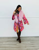 Pink Wool Coat Mongolian Fur Collar (Reg. and Plus)