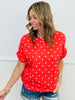 Polka Dot Curly Rib Knit Top (Reg.) - 6 Colors