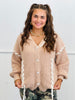 Lace Up Cardigan Sweater Top (Reg & Plus)