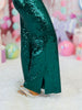 Hunter Green Sequin Ankle Slit Pants (Reg.)