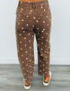 Brown Washed Denim Polka Dot Ankle Pants (Reg.)