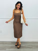 Dark Brown Chain Strap Midi Dress (Reg.)
