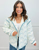 White/Teal Quilted Bow Print Jacket (Reg.)