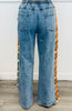 Camo Side Stripe Denim  Pants (Reg & Plus)