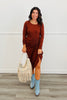 Rustic Revelation Side Ruched Midi Dress (Reg.)