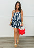 Navy/Off White Wide Stripe Babydoll Shorts Set (Reg.)