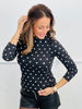 Polka Dot Turtle Neck LS Top (Reg. and Plus) - 2 Colors