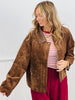 Brown Faux Suede Collared Jacket (Reg.)