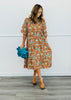 Floral Paisley Tiered Midi Dress (Reg and Plus)
