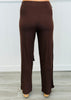 Luxe Chocolate Buckled Sash Pants (Reg.)