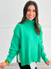 Green Mock Neck Sweater (Reg. and Plus)