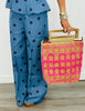 Denim Blue Polka Dot Wide Leg Pants (Reg.)