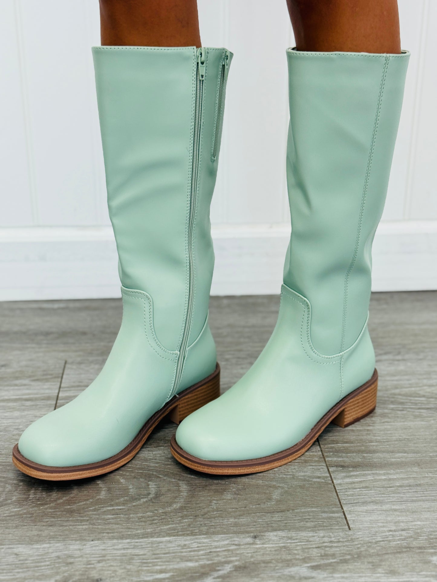 The Jojo Boots in Powder Green