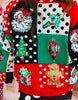 Queen Of Sparkles Colorblock Polka Dot Christmas Icon Zip Up Sweater (Reg. and Plus)
