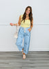 Blue Daisy Side Stripe Pull On Pants (Reg. and Plus)