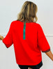Contrast Color Rib Band Knit Top (Reg.) - 2 Colors