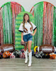 Queen Of Sparkles White & Black Sequin Football Button Up Top (Reg. and Plus)