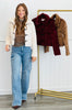 Medium Denim Pearl Studded Wide Leg Cargo Jeans (Reg.)