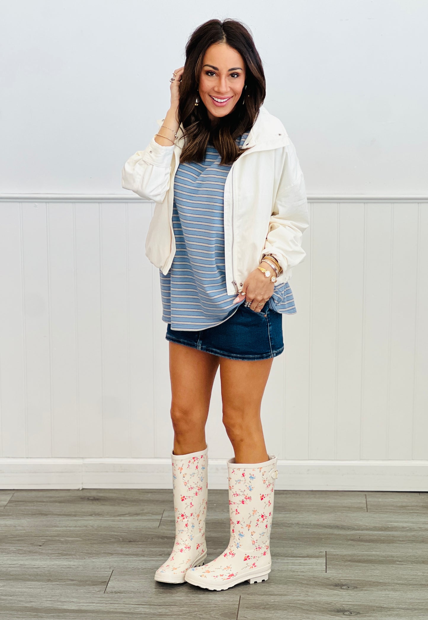 Oversized Striped Short Sleeve Tee (Reg.)-2 Colors