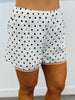 Polka Dot Lace Trim Hem Shorts (Reg.)
