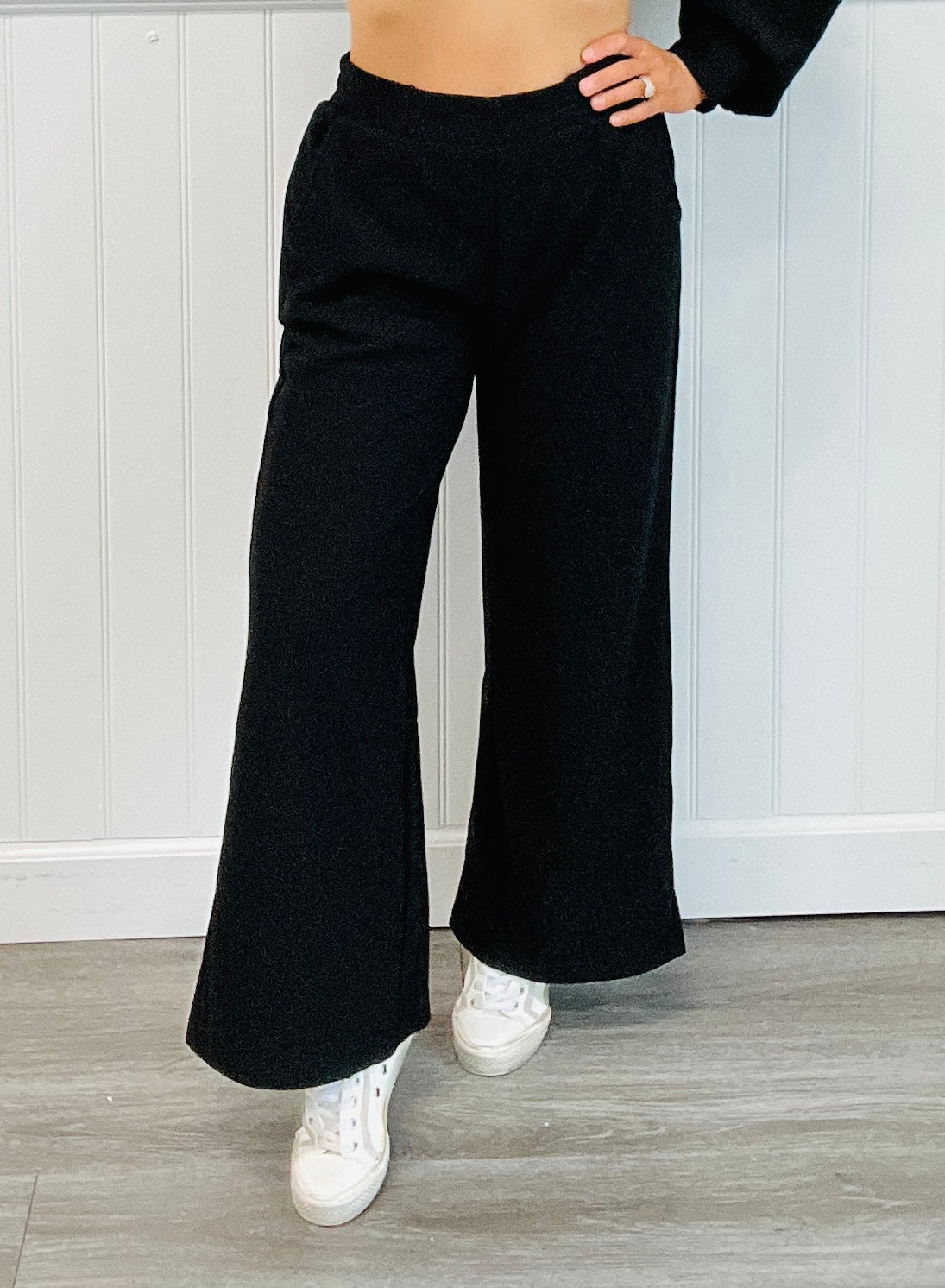 Solid Wide Ribbed Pants (Reg. and Plus )- 2 Colors