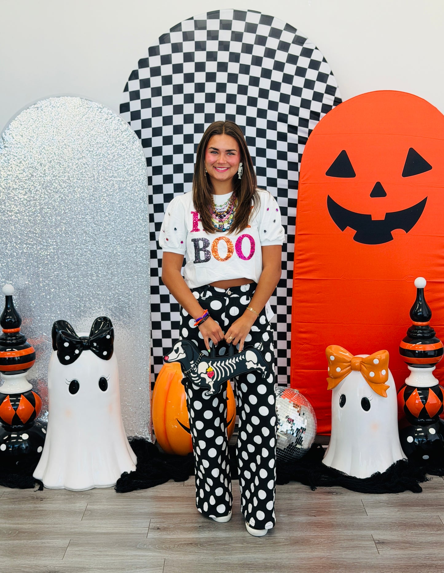 Sequin 'Hey Boo' Halloween Top (Reg. and Plus)