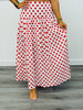 Ivory/Red Polka Dot Drop Waist Maxi Skirt (Reg.)