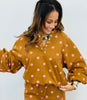 Polka Dot Collared Sweatshirt (Reg.) - 4 Colors