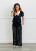 Black Denim Lace Pants (Reg.)