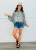 White/Black Spotted Batwing Blouse (One Size)
