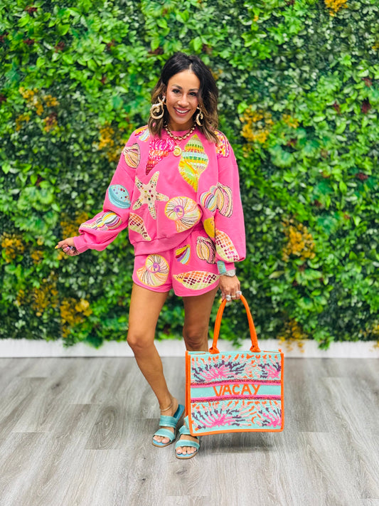 Queen Of Sparkles Pink Multi Shell Shorts (Reg. and Plus)