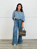 Denim Ruffle Palazzo Pants (Reg. and Plus)