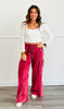 Burgundy Chevron Cut Mineral Wash Pants (Reg)