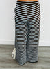 Striped Lace Side Slit Pants (Reg. and Plus) - 6 Colors