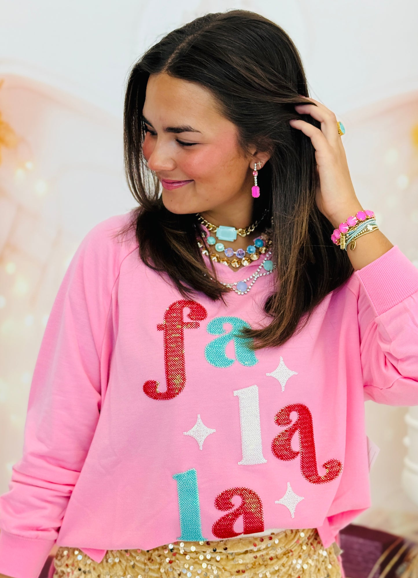 Fa La La French Terry Pullover (Reg. and Plus)